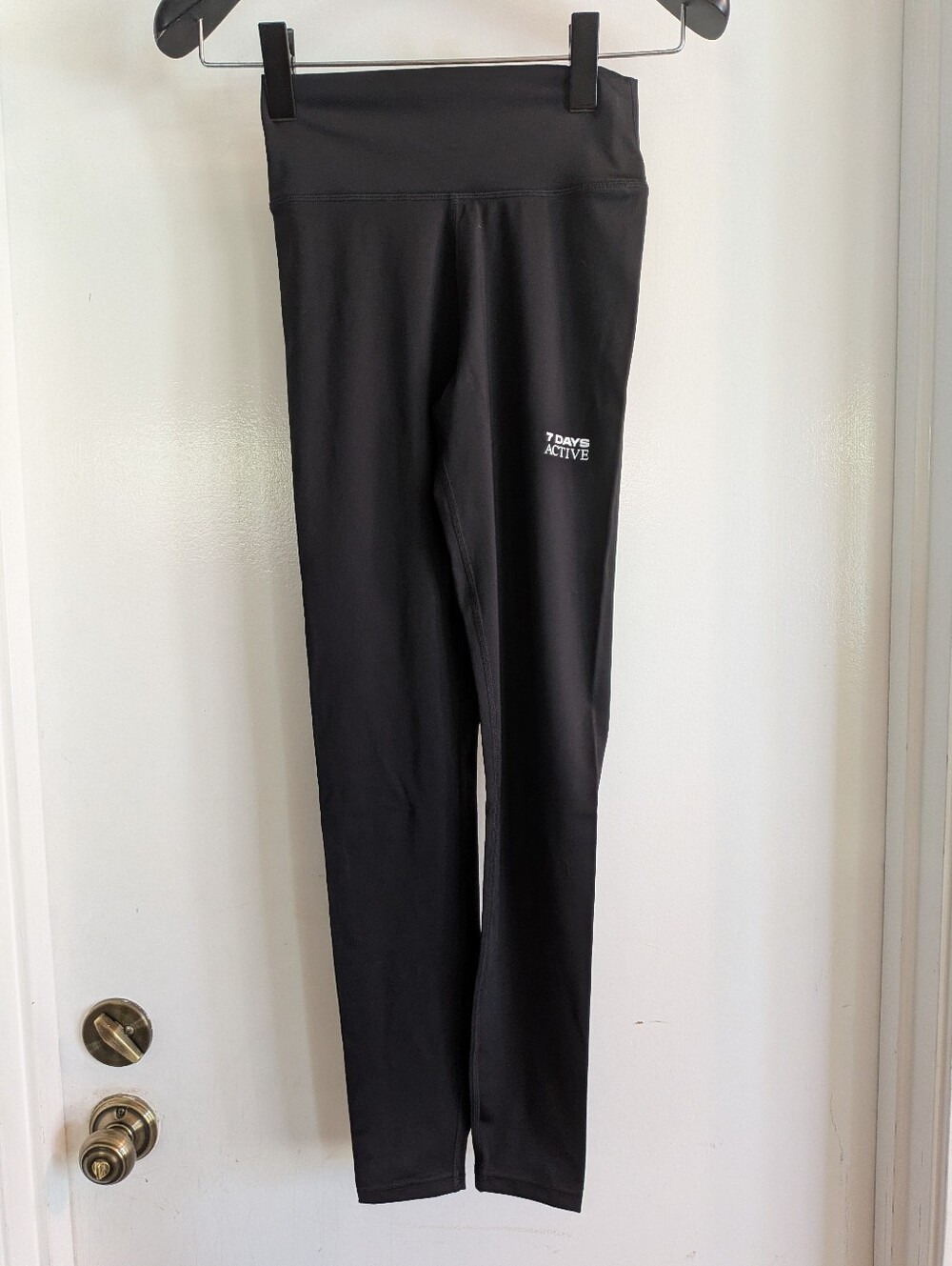 7 Days Active Signature Black High-Waist Leggings Size XS